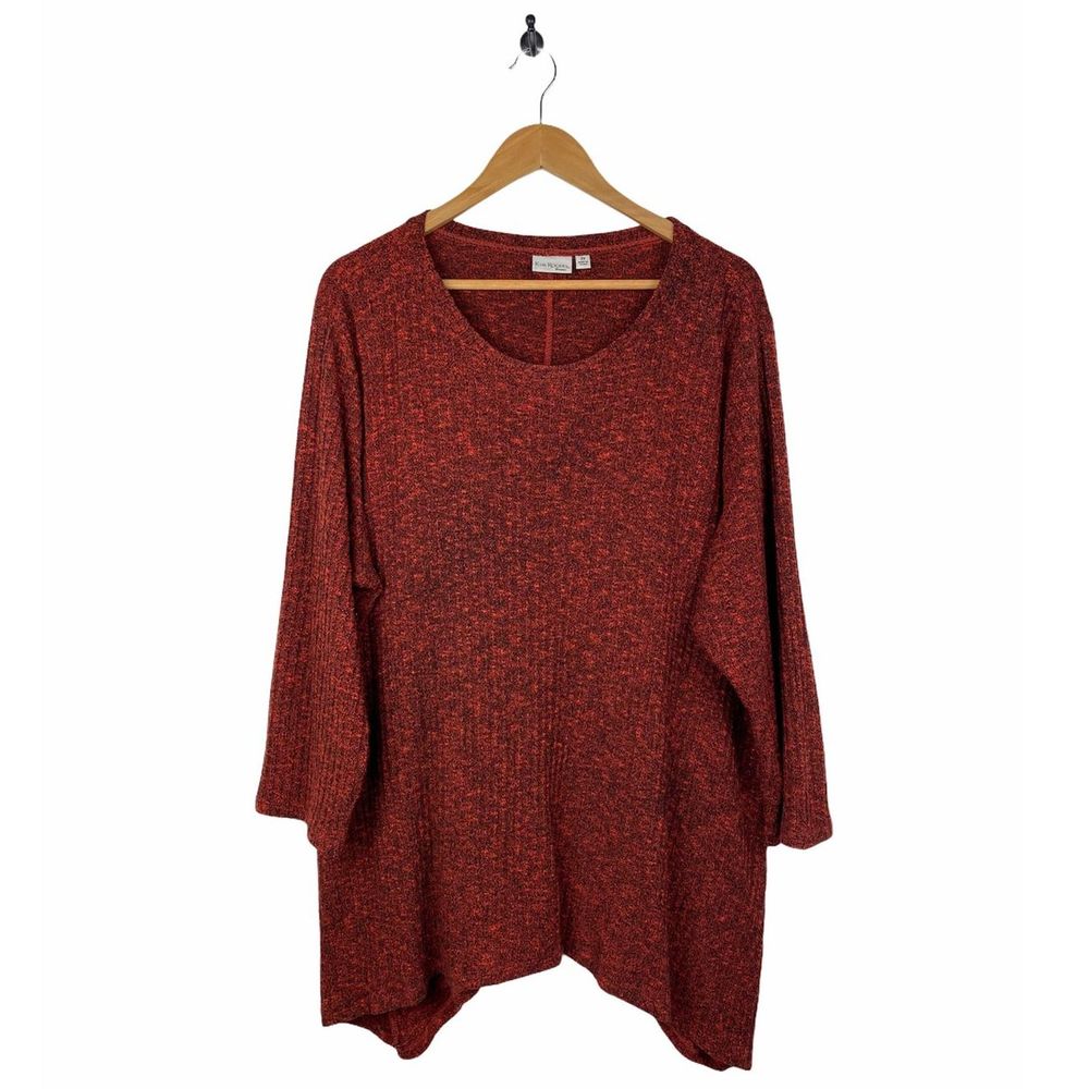 Kim Rogers Women Burnt Orange Rust Tunic 2X